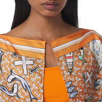 DEEP ORANGE Cape en sergé de soie avec Monogram et illustration marine