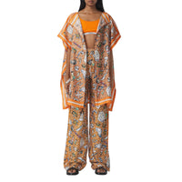 DEEP ORANGE Cape en sergé de soie avec Monogram et illustration marine