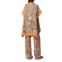 DEEP ORANGE Cape en sergé de soie avec Monogram et illustration marine