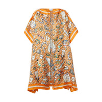 DEEP ORANGE Cape en sergé de soie avec Monogram et illustration marine