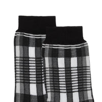 BLACK/WHITE Chaussettes en coton stretch technique check en intarsia
