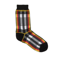 RED/YELLOW Chaussettes en coton stretch technique check en intarsia