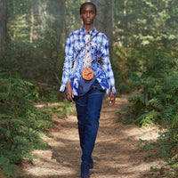 DENIM BLUE Cuissardes en denim surpiqué avec détail hublot