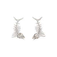 PALLADIO Boucles d'oreilles plaquées palladium avec fossile marin