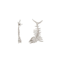 PALLADIO Boucles d'oreilles plaquées palladium avec fossile marin