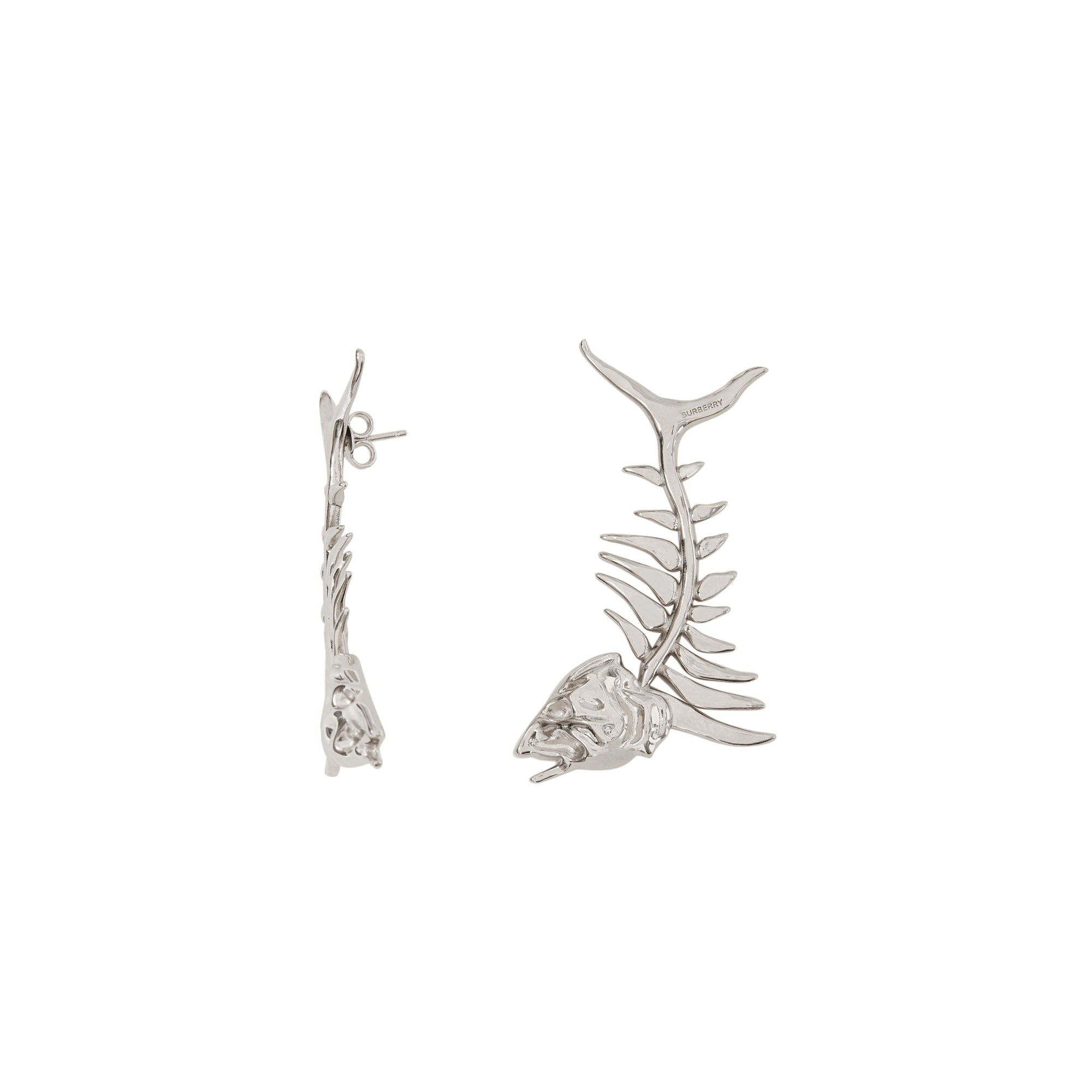 PALLADIO Boucles d'oreilles plaquées palladium avec fossile marin
