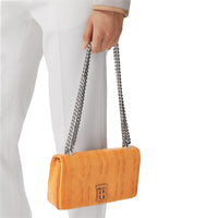 PALE ORANGE Petit sac Lola matelassé en cuir