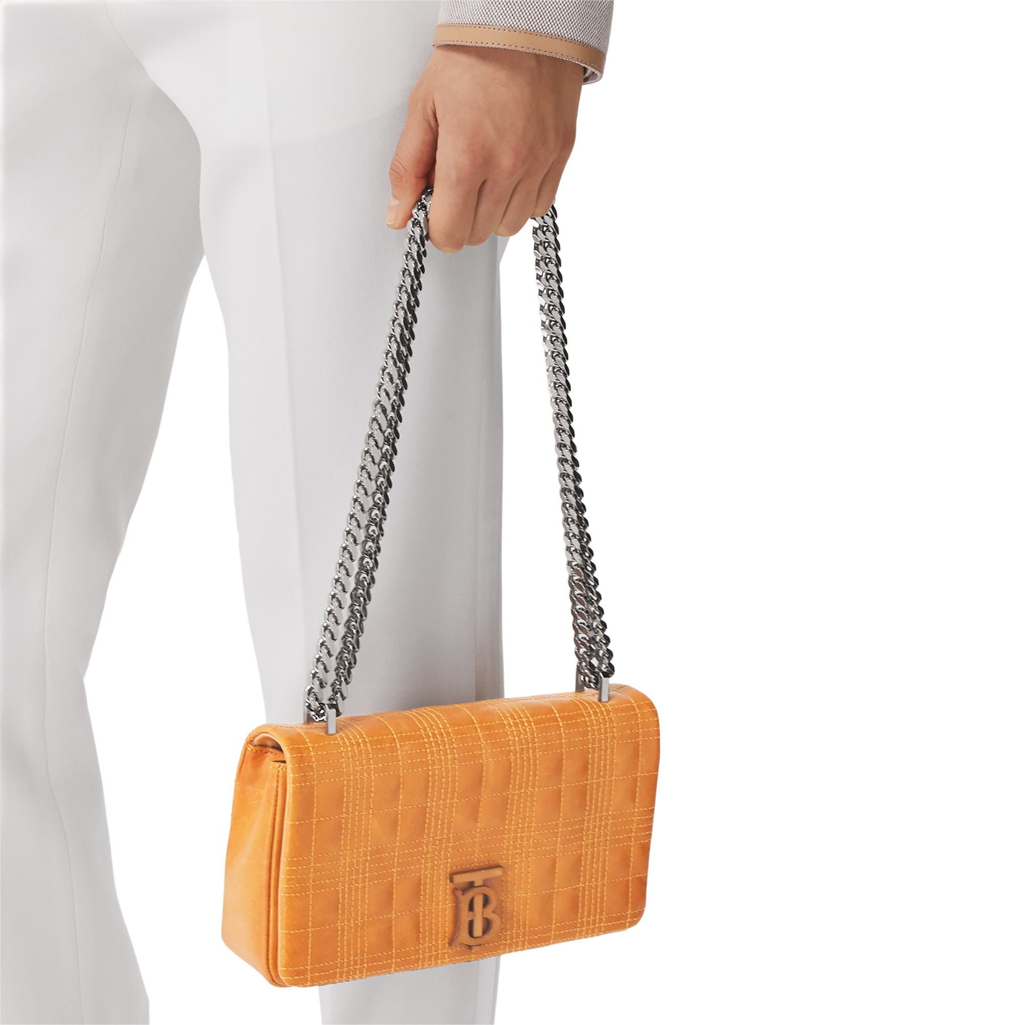 PALE ORANGE Petit sac Lola matelassé en cuir