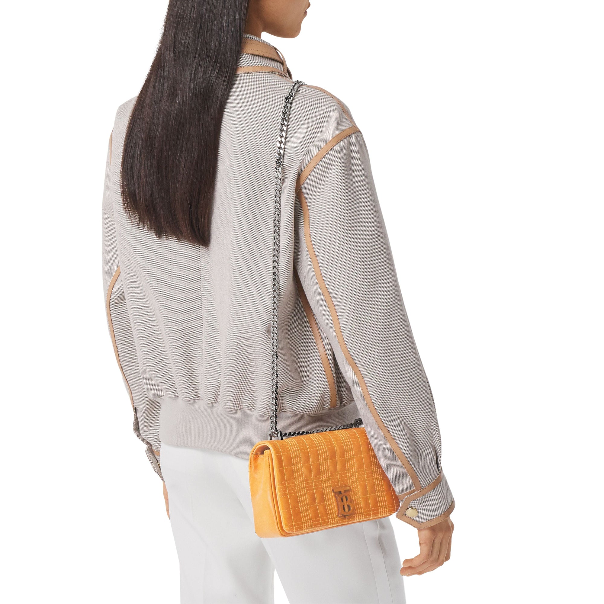 PALE ORANGE Petit sac Lola matelassé en cuir