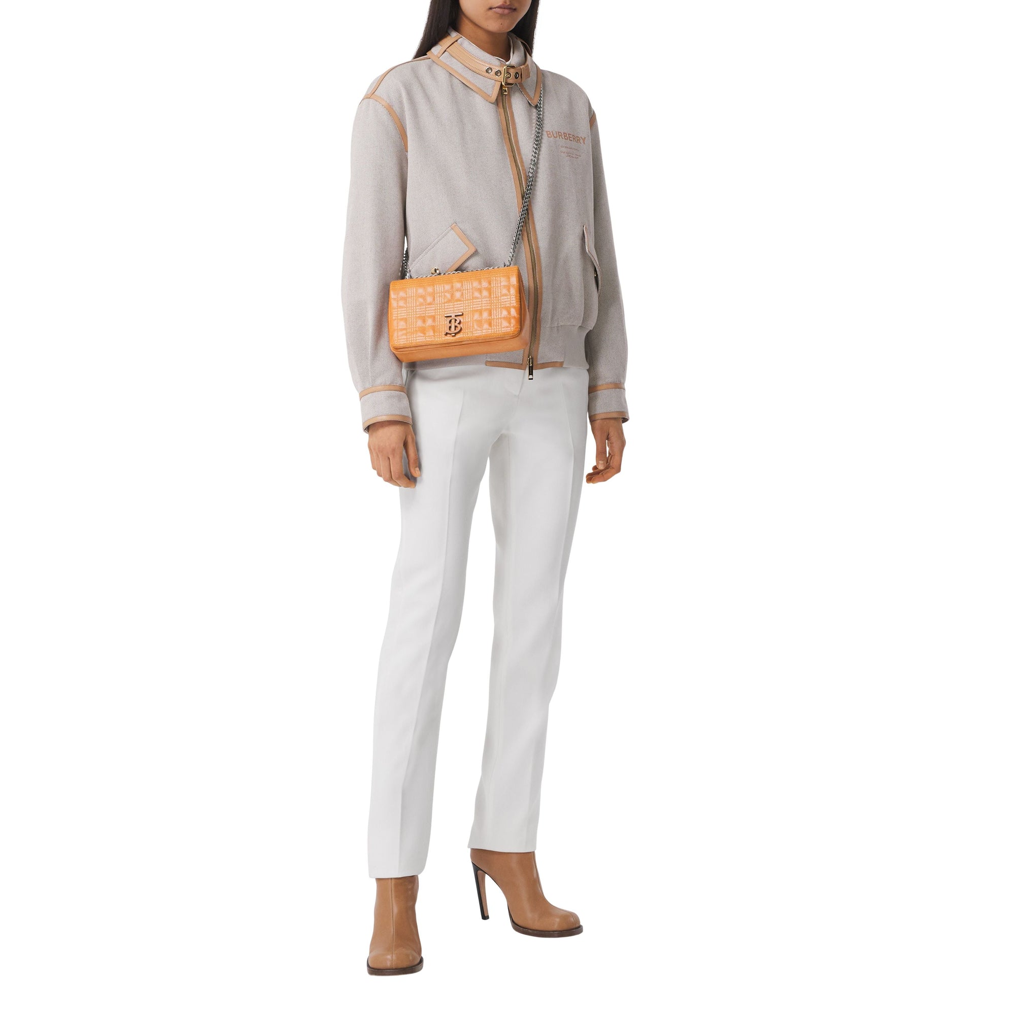 PALE ORANGE Petit sac Lola matelassé en cuir