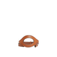 BRIAR BROWN Ceinture en cuir surpiqué avec découpes