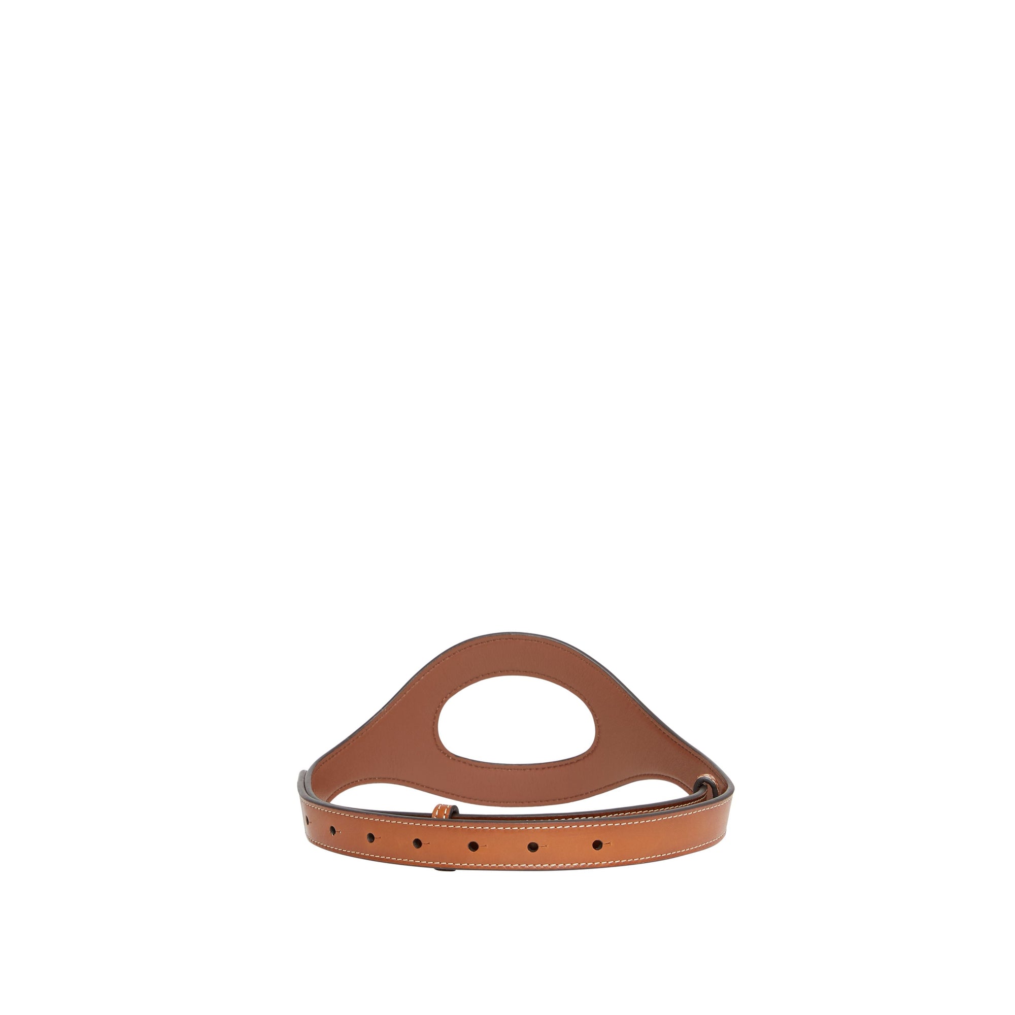 BRIAR BROWN Ceinture en cuir surpiqué avec découpes