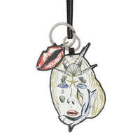 WHITE Porte-clés en cuir avec illustration marine