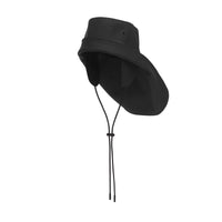 BLACK Chapeau de pêcheur en coton caoutchouté surpiqué