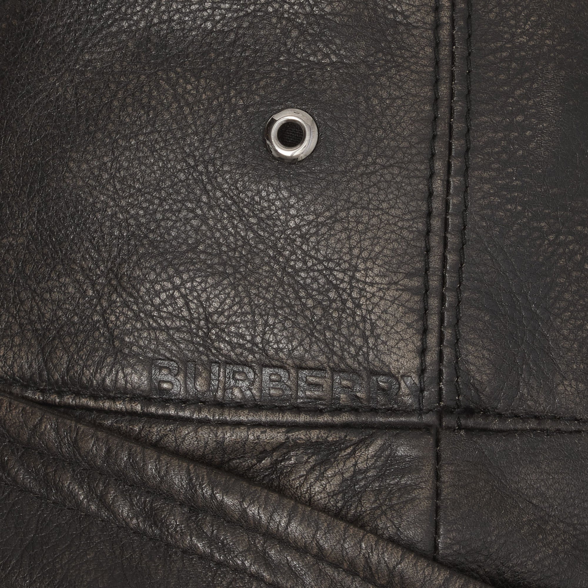 BLACK Chapeau de pêcheur en cuir avec logo