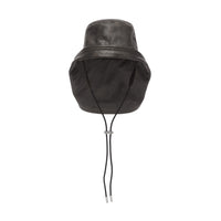 BLACK Chapeau de pêcheur en cuir avec logo