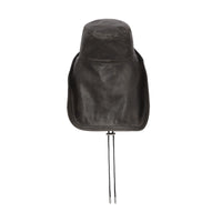 BLACK Chapeau de pêcheur en cuir avec logo