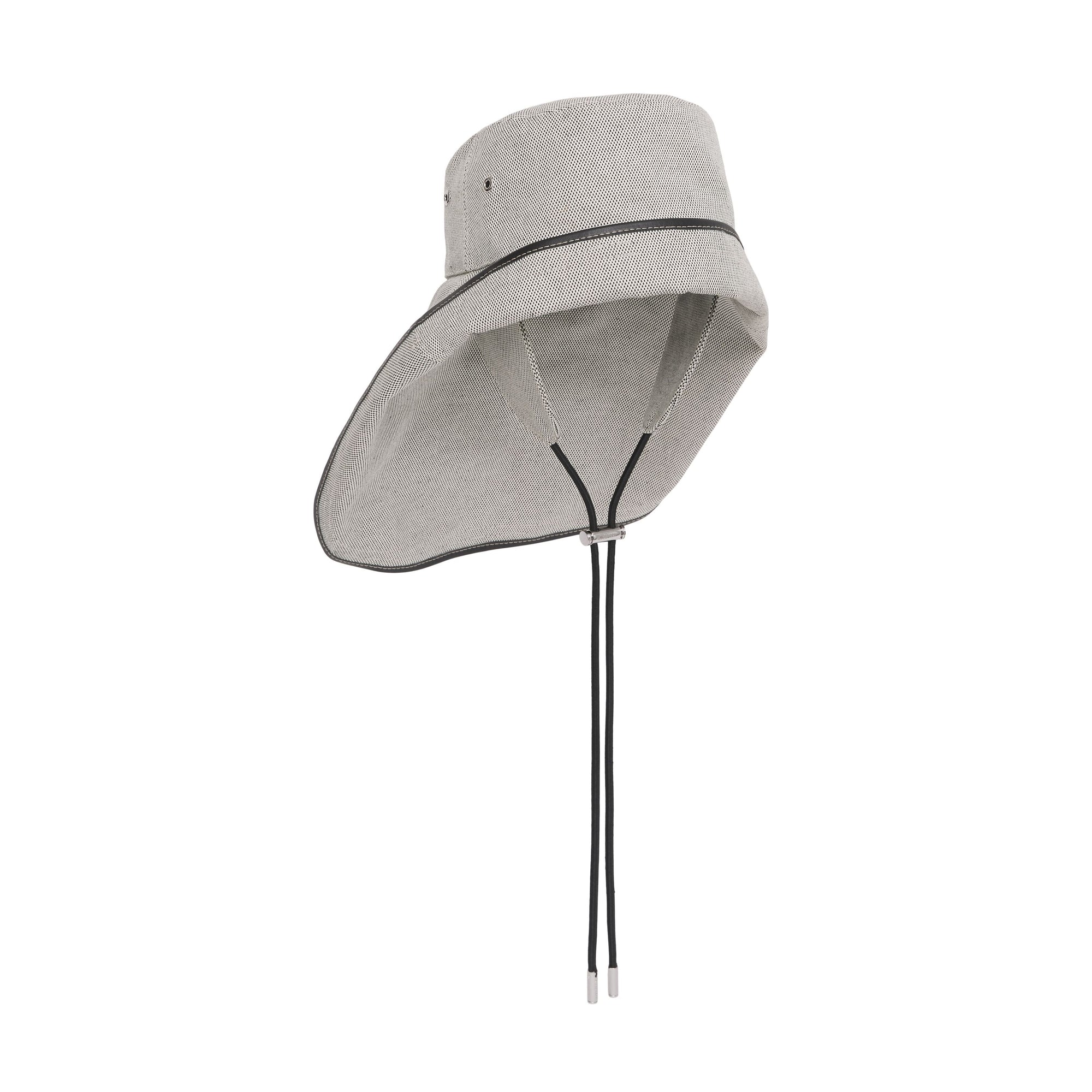 BLACK/WHITE Chapeau de pêcheur en toile de coton avec logo