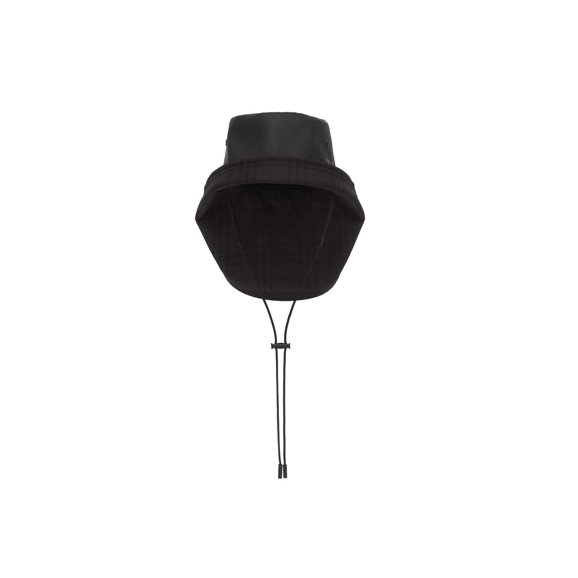 BLACK Chapeau de pêcheur en coton caoutchouté avec logo