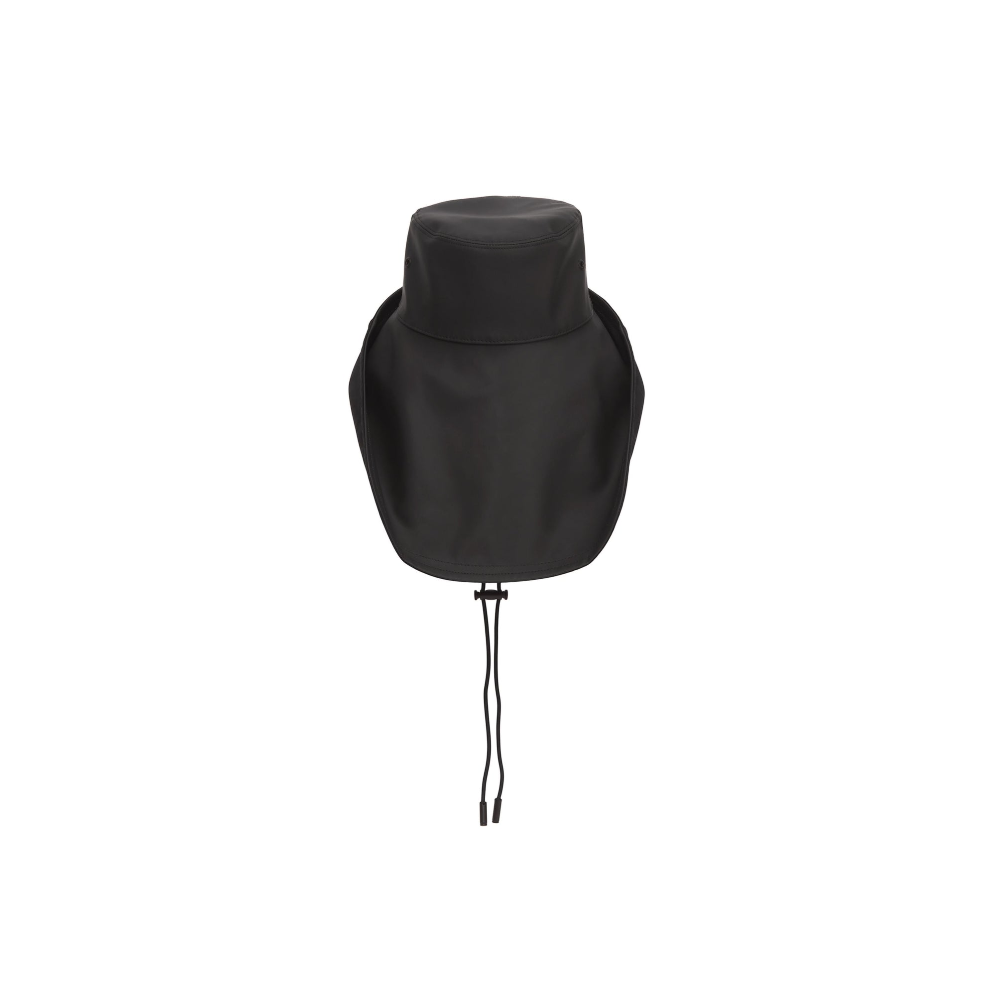 BLACK Chapeau de pêcheur en coton caoutchouté avec logo