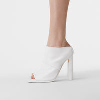 OPTIC WHITE Mules à bout ouvert en cuir