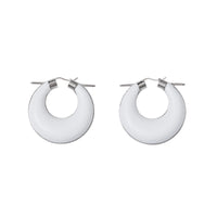 PALLADIO/WHITE Créoles en cuir avec clou
