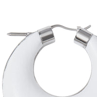 PALLADIO/WHITE Créoles en cuir avec clou