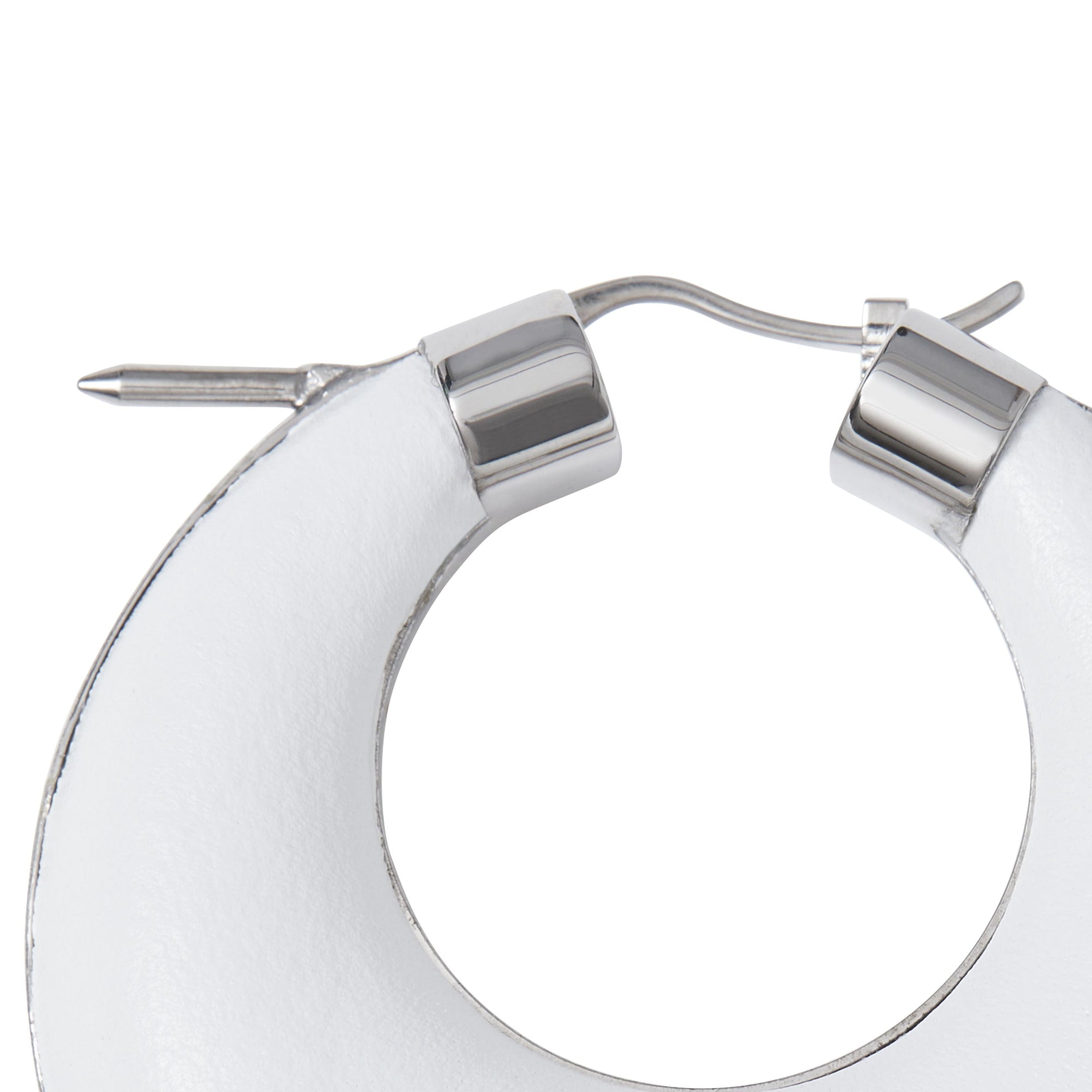 PALLADIO/WHITE Créoles en cuir avec clou