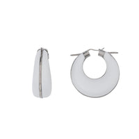 PALLADIO/WHITE Créoles en cuir avec clou