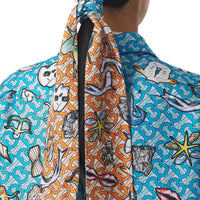 MULTICOLOUR Foulard ultrafin en soie à imprimé montage