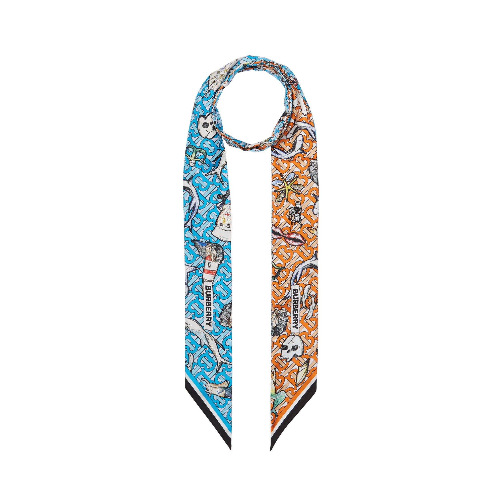 MULTICOLOUR Foulard ultrafin en soie à imprimé montage