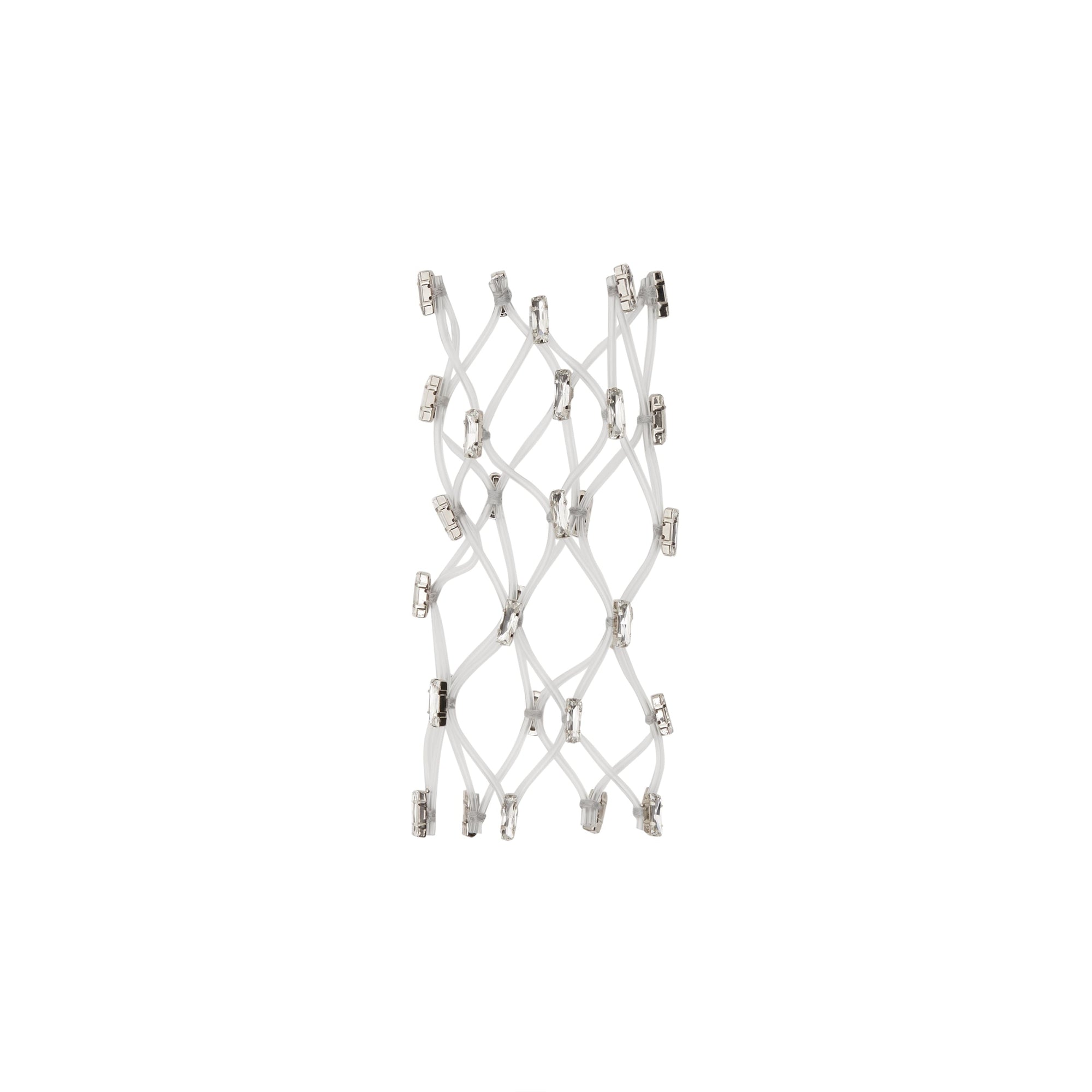 TRANSPARENT/PALLADIO Manchettes en filet à cristaux