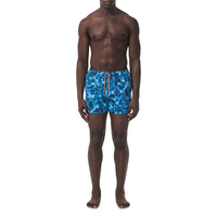 MIDNIGHT NAVY IP P Short de bain à cordon de serrage à imprimé vaguelette