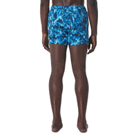 MIDNIGHT NAVY IP P Short de bain à cordon de serrage à imprimé vaguelette