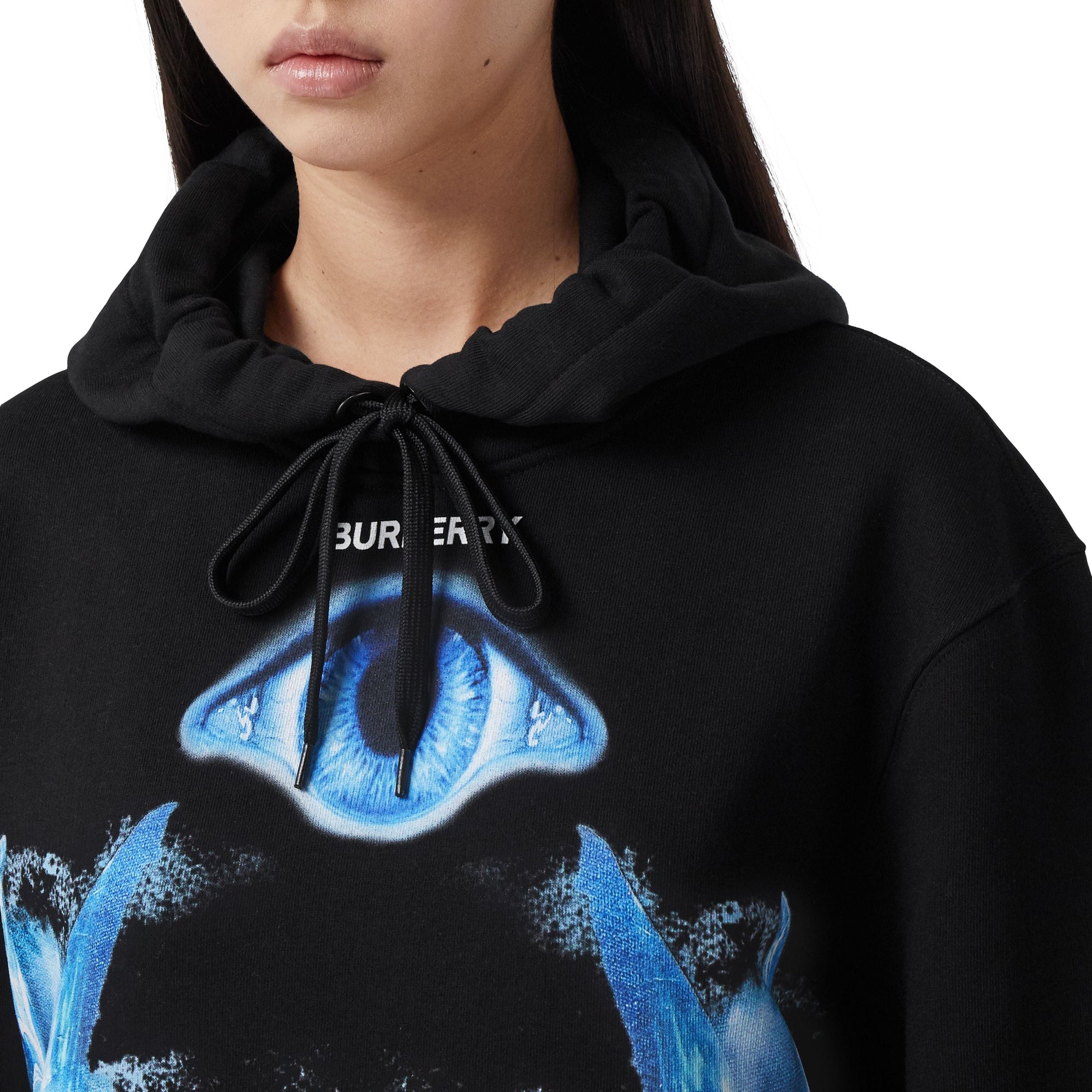 BLACK Hoodie oversize en coton à imprimé requin
