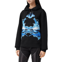 BLACK Hoodie oversize en coton à imprimé requin