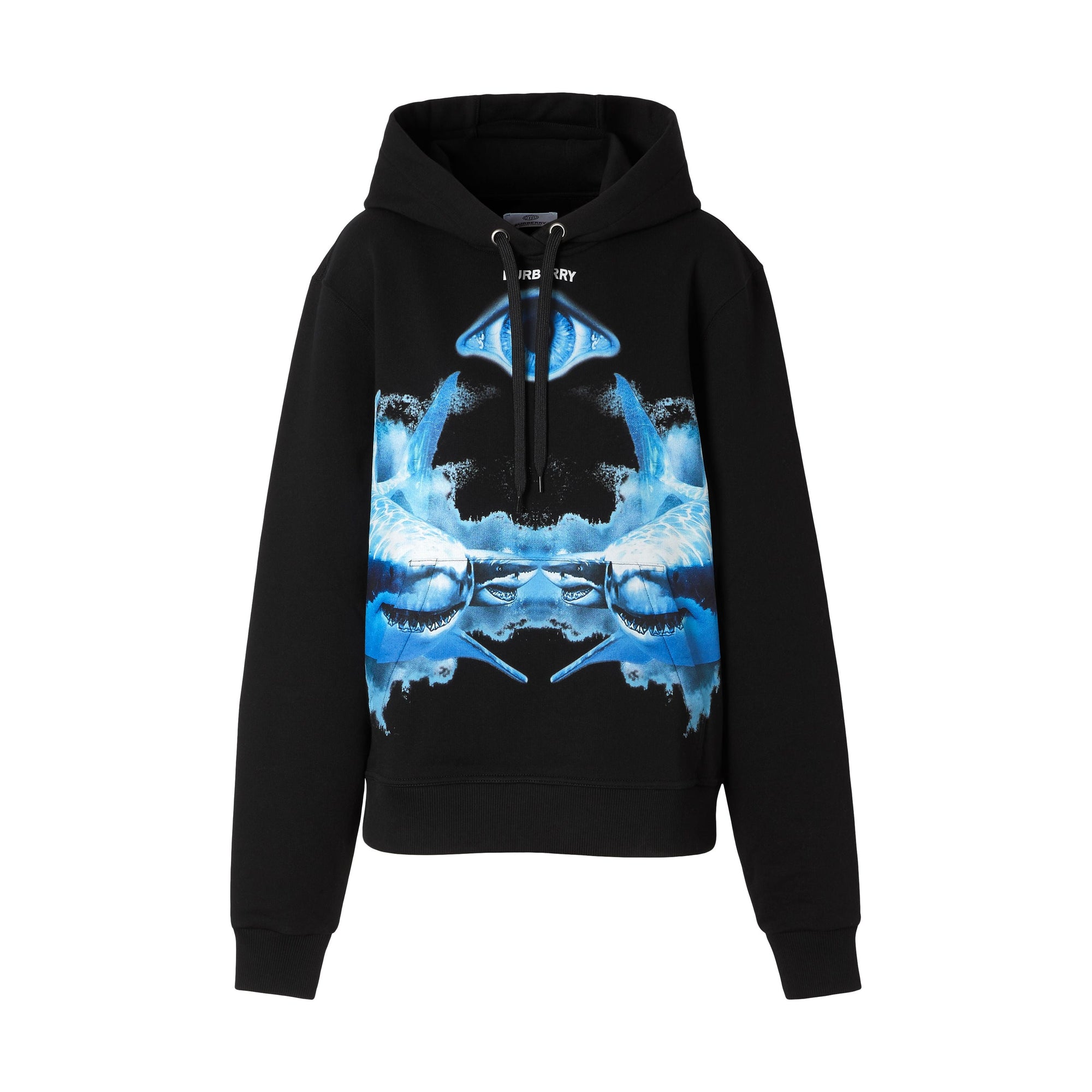 BLACK Hoodie oversize en coton à imprimé requin