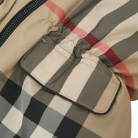 Veste rembourrée en polyester recyclé check - Beige d'Archive