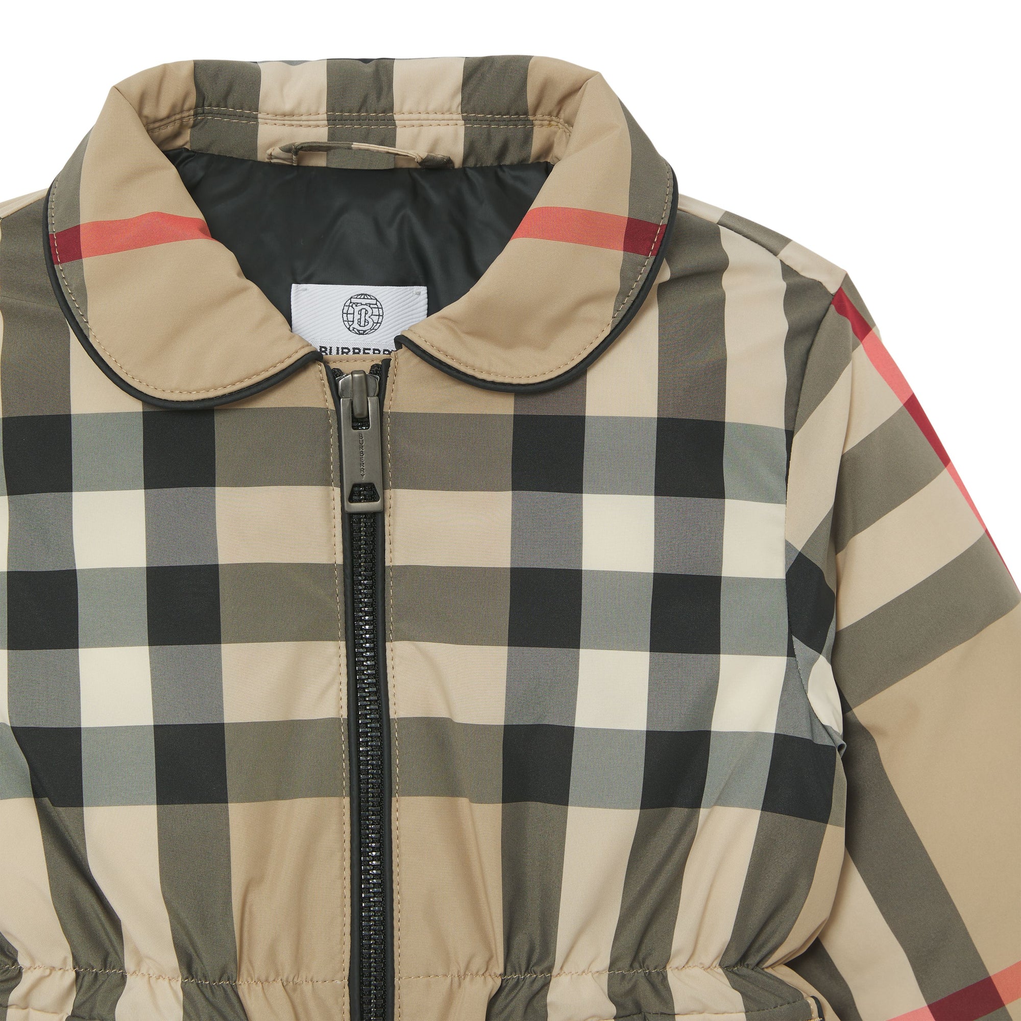 Veste rembourrée en polyester recyclé check - Beige d'Archive