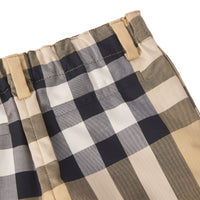 Short ajusté en coton stretch check - Beige d'Archive