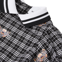 BLACK/WHITE IP PATTE Robe à manches bouffantes en coton check avec imprimé Thomas Bear