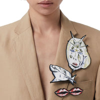 PALLADIO Broches en cuir avec illustration marine