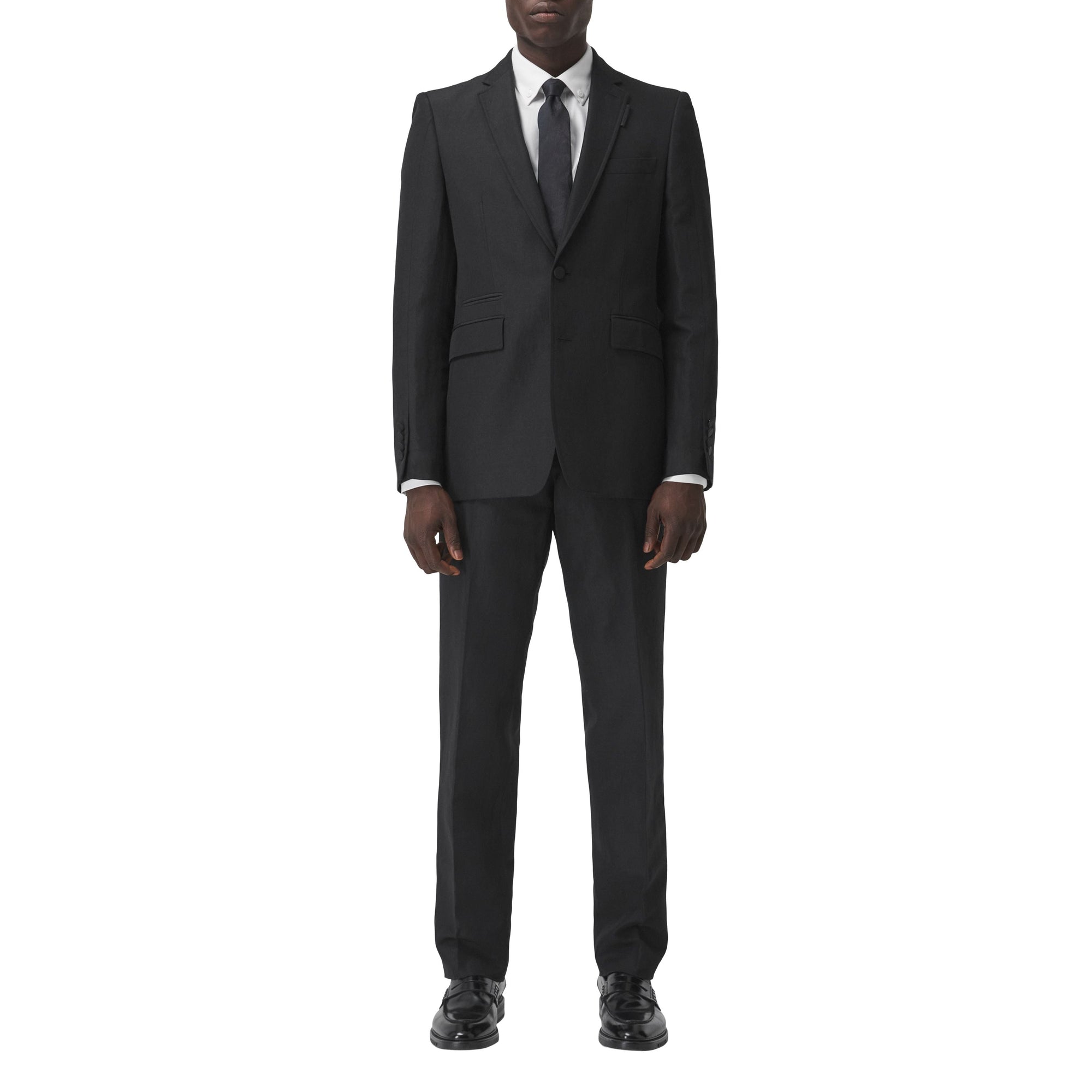 BLACK Veste de costume classique en laine et lin