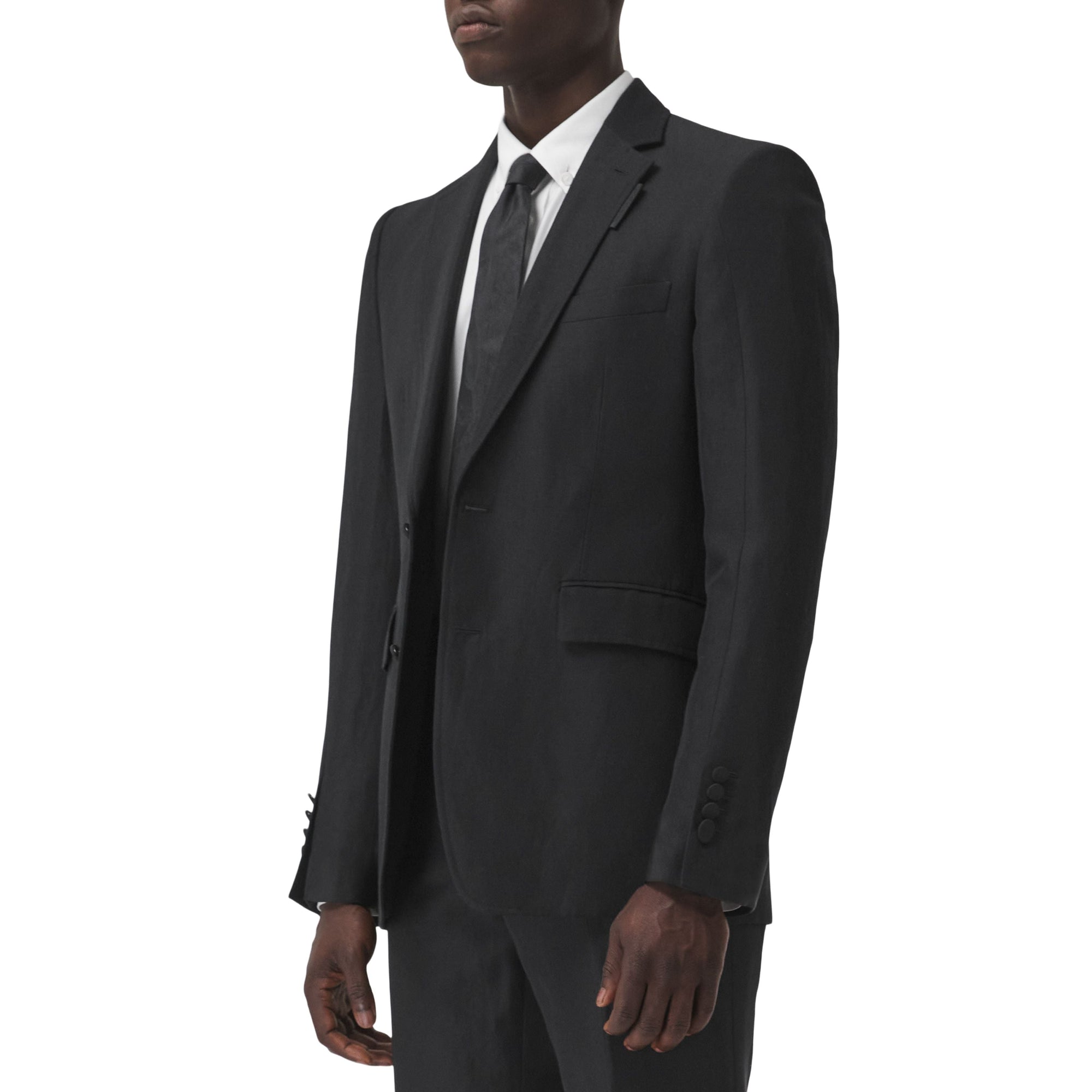 BLACK Veste de costume classique en laine et lin