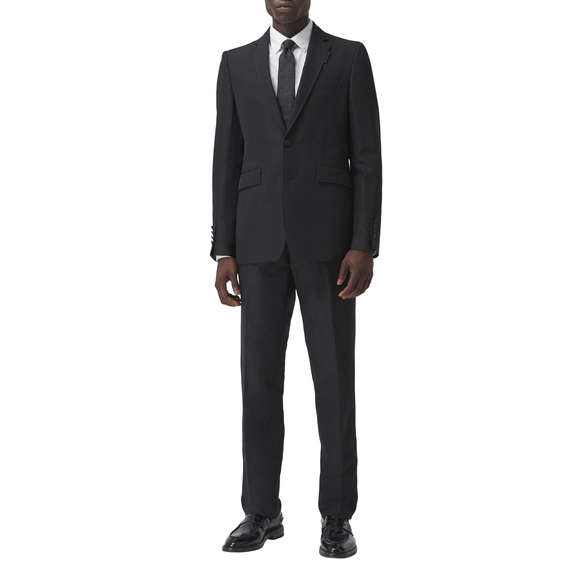 BLACK Veste de costume classique en laine et lin