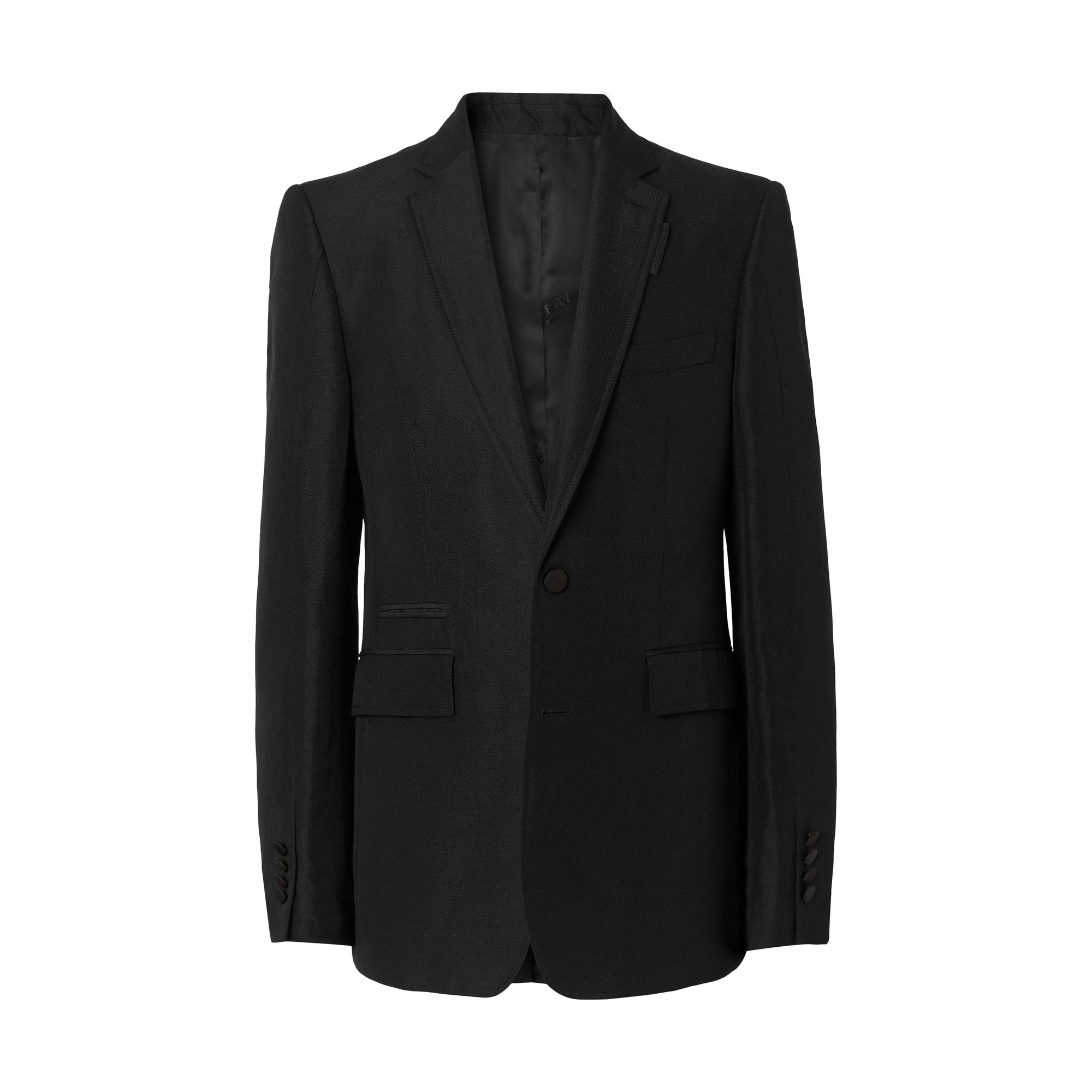 BLACK Veste de costume classique en laine et lin