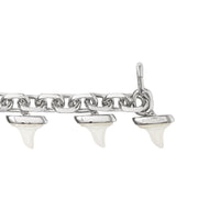 PALLADIO/WHITE Bracelet plaqué palladium avec dents de requin en résine
