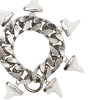 PALLADIO/WHITE Bracelet plaqué palladium avec dents de requin en résine