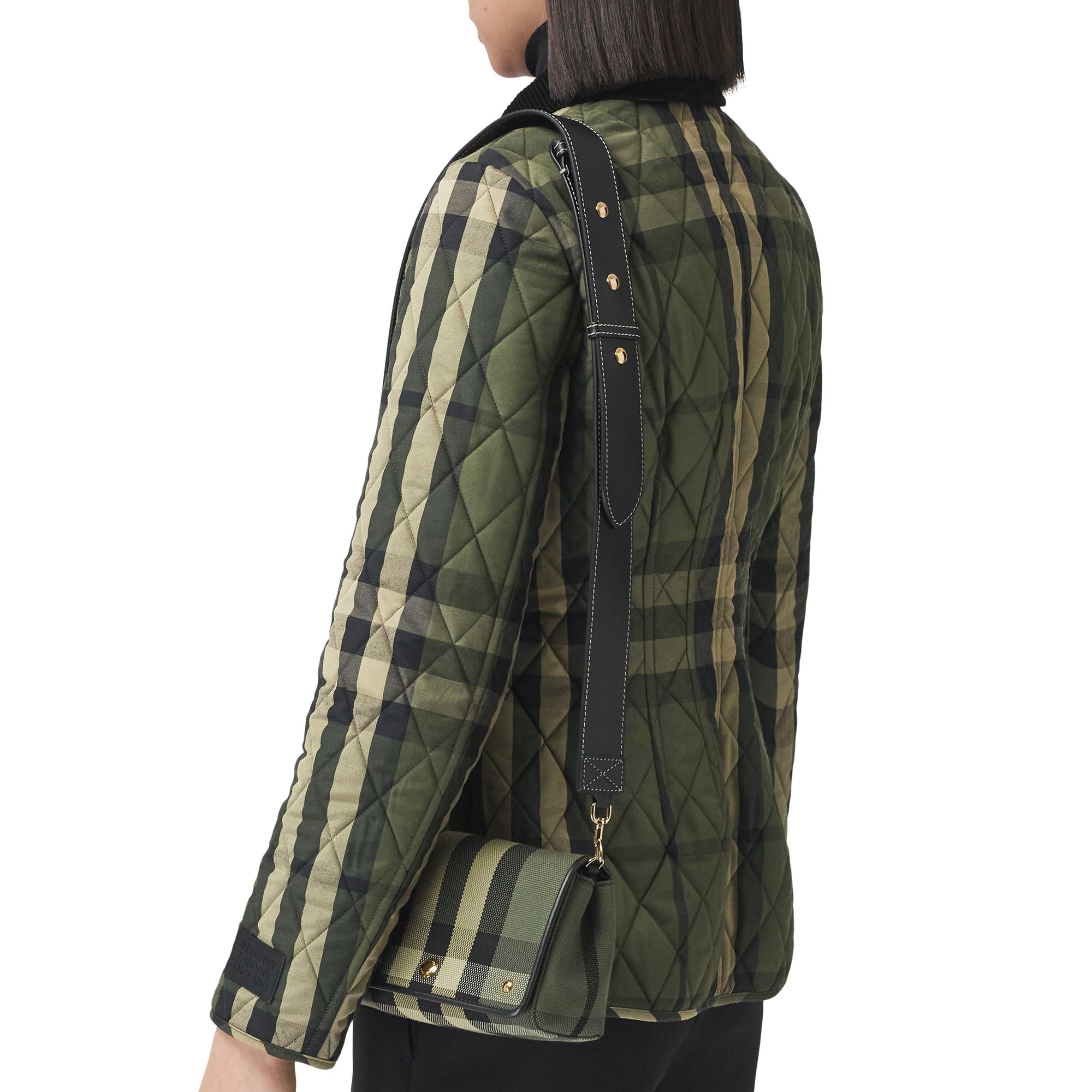 MILITARY GREEN Petit sac à bandoulière en toile check