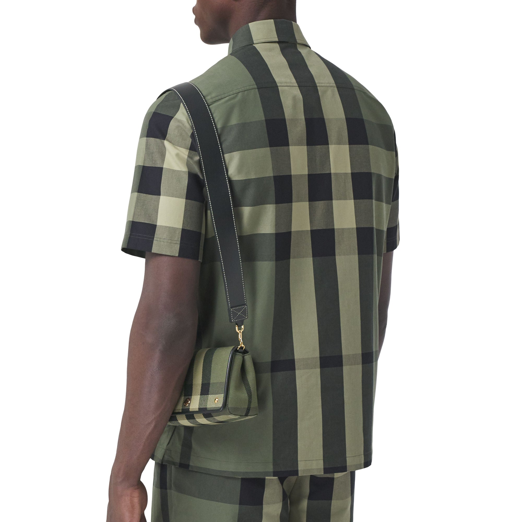 MILITARY GREEN Petit sac à bandoulière en toile check